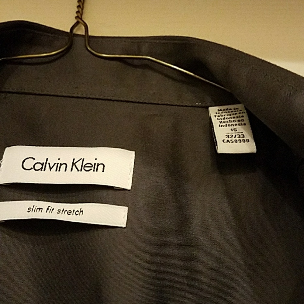 Mens dress shirt Calvin Klein 15 slim fit stretch